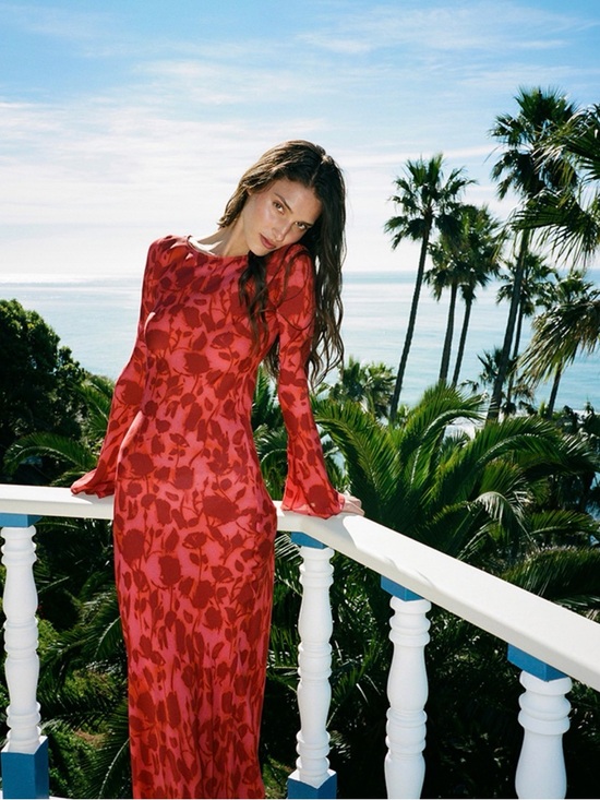 Realisation Par Dresses & Skirts - Realisation Par Red Floral Long-Sleeve Maxi Dress